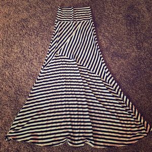Black striped maxi skirt